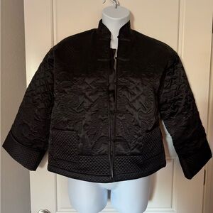 Victoria's Secret Black Quilted Silk Jacket